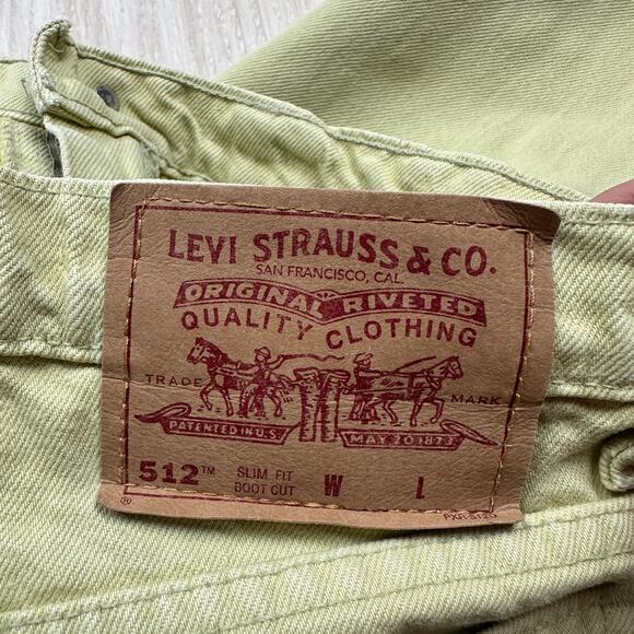 Levi's Pastel Green 512 High Rise Slim Fit Tapered Casual Denim Jeans 28 - Picture 8 of 13